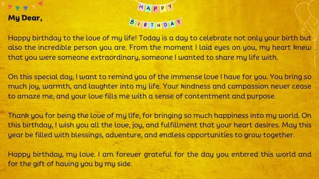 Birthday Love Letters