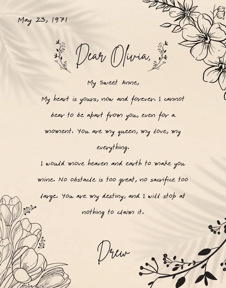 Classic Literature Love Letter