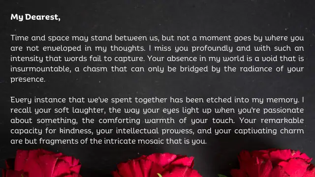 Missing You Love Letter