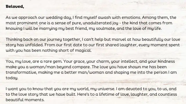 Wedding Love Letter