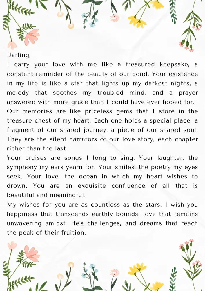 Anonymous letter to husband