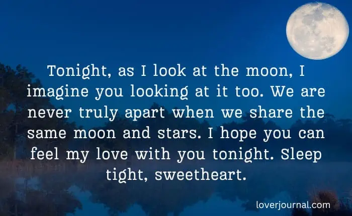 Good night love message for her long distance