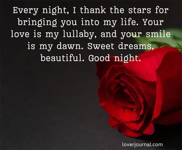Good night love messages for her to make her smile
