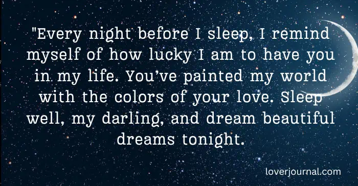 Long good night message for her