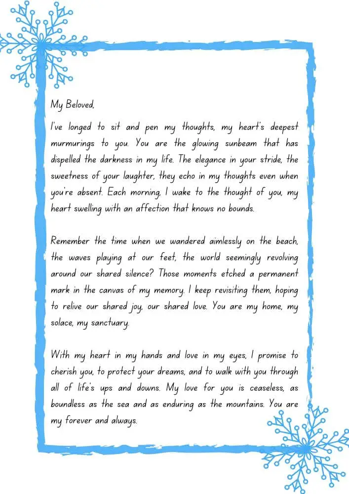 Cursive love letters for him