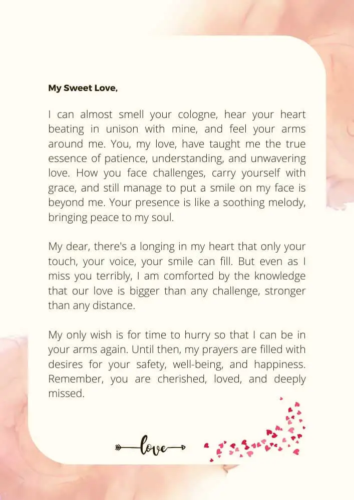 Emotional long distance love letter to girlfriend