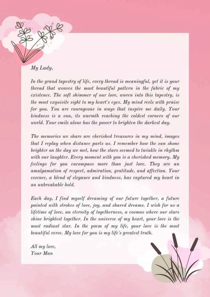 Happy Valentine's Day letter to wife