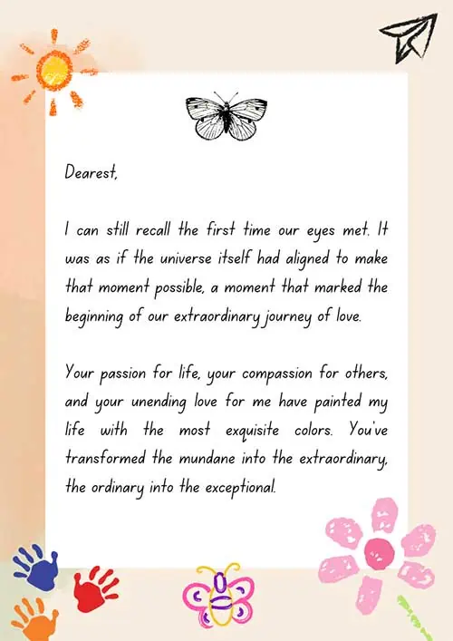 Old school love letters with drawings