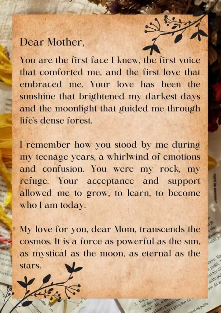 Thanksgiving love letter to your mom