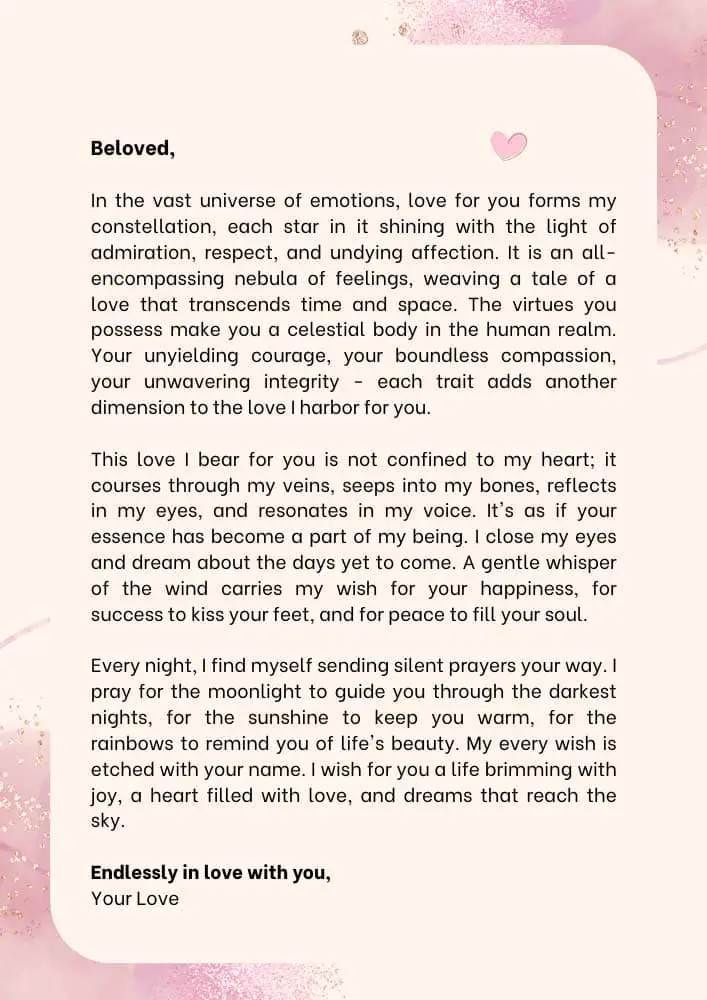 Valentine Letter For Girlfriend long distance