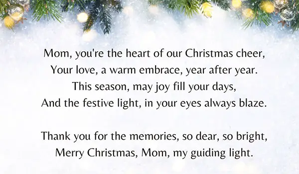 Christmas Poems For Mom