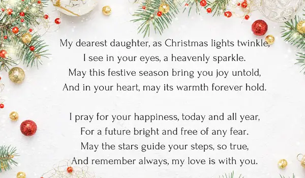 Merry Christmas Daughter Poems