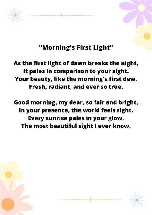 Good Morning Poems For A Beautiful Woman