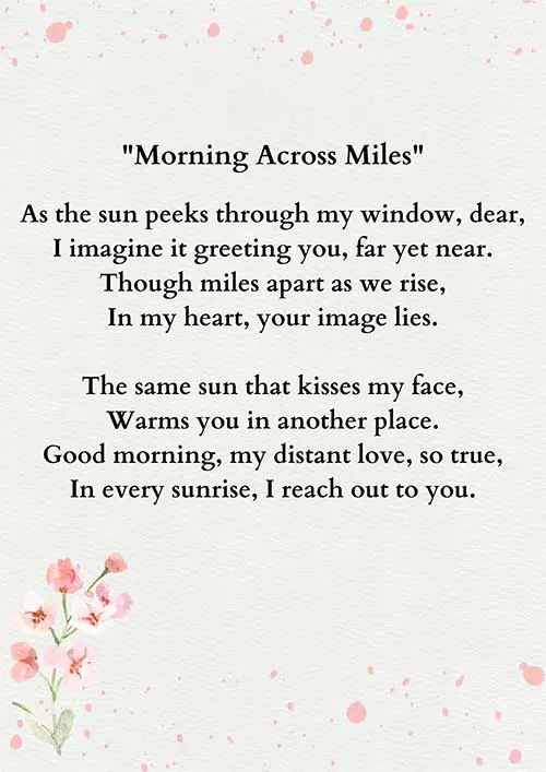 Good Morning Poems For Her Long Distance