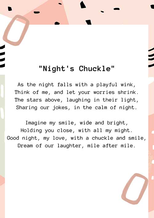 Good Night Poems For Him To Make Him Smile