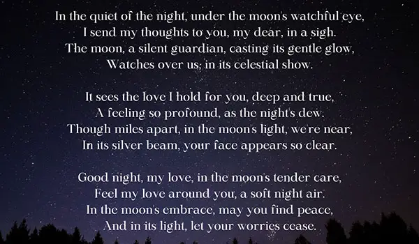 Good Night Poems For Him