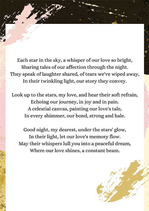 Goodnight Poems For Him To End The Day