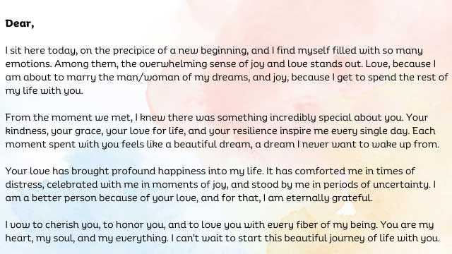 Heart-touching wedding love letter