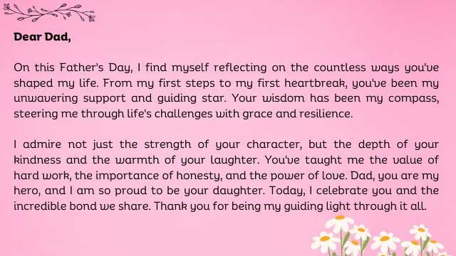 Letters For Father's Day From Daughter