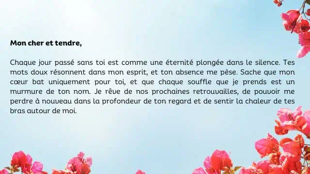 French Love Letters For Him