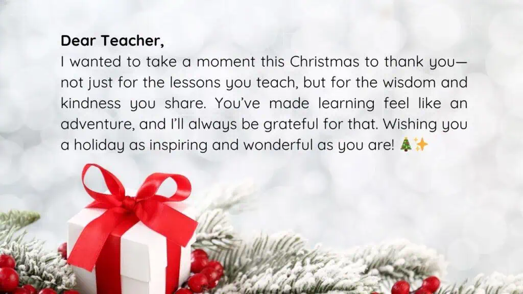Christmas Letters To Teachers