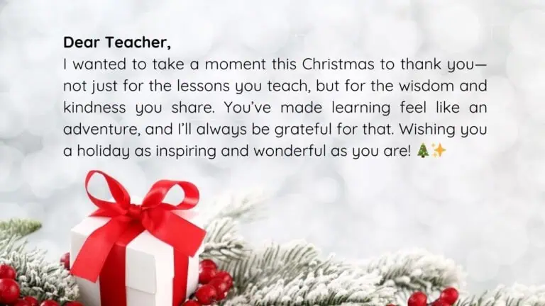 Christmas Letters To Teachers