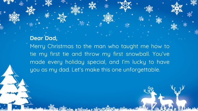 Christmas Letters to Dad from Son