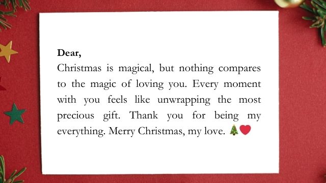 Romantic Christmas letters to your husband