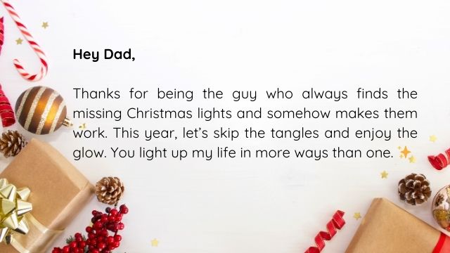 Short christmas letters to dad